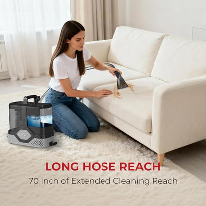 Rosewill Multi-Purpose Portable Carpet and Upholstery Cleaner, Powerful Suction 18 KPa Spot Cleaner, 600W Motor, Car and Auto Detailer, Stain/Spot Remover; Versatile Use: Carpet, Sofa, Pet Hair - color: Black