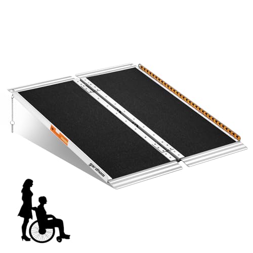 Portable Wheelchair Ramp 3FT, gardhom Non Skid Aluminum Folding Wheelchair Ramp Handicap Ramp Wheel Chair Ramps for Home Entrance Threshold Doorways Stairs Curbs Scooter - size: 3 Foot (Pack of 1)