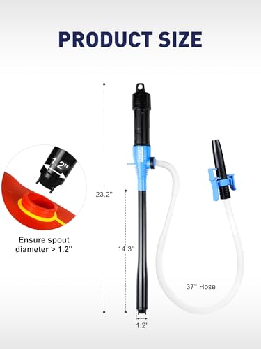 Cordless Fuel Transfer Pump, Electric Gas Transfer Pump, 3 GPM High Flow | Battery Operated Liquid Transfer Pump for Gas, Diesel, Water, Transmission | Ideal for Lawn Mower, Car, Farm/Home Use - size: w/ Locking Clip
