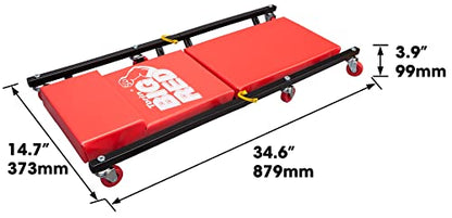 Big RED 36" 2-Piece Padded Rolling Garage/Shop Creeper, Mechanic Cart with Headrest and 6 Casters, Red TR7565R Torin - style: 2-Piece Creeper-36inch-Red