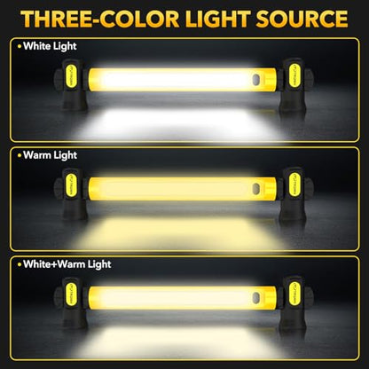 TRQWH Mechanic Work Light Under Hood Work Light Bar with Hooks - 3200LM 6000mAh Rechargeable Portable Magnetic LED Worklight for Car Repairing Garage Workshop Camping, Yellow