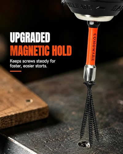 COMOWARE 10PCS PH2 Impact Screwdriver Bit Set, 2" Magnetic Phillips Drill Bits #2, S2 Steel 1/4" Hex Power Bit Set with Storage Case and Carabiner Clip, Impact Rated for Drill and Driver - color: Ph2 10pcs