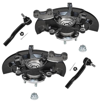 Detroit Axle - Front Steering Knuckles w/Hubs Outer Tie Rod End Links Replacement for 2012-2017 Toyota Camry L LE XLE 2.5L - size: 4SU48654/Kit
