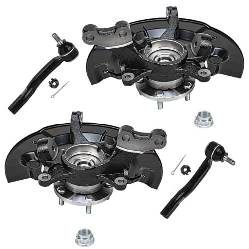 Detroit Axle - Front Steering Knuckles w/Hubs Outer Tie Rod End Links Replacement for 2012-2017 Toyota Camry L LE XLE 2.5L - size: 4SU48654/Kit