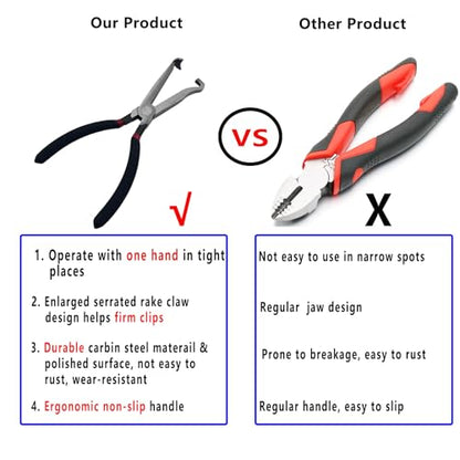 Qucik-Release Automotive Connector Tools, Automotive Connector Pliers, Car Electrical Disconnect Pliers, Applies to Long Spark, Fuel Line & Push Tab Style Plugs
