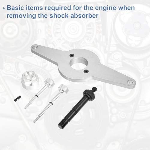 X AUTOHAUX Car Vibration Damper Holding Tool Kit for Audi for Skoda for VW 1.8 2.0 4V TFSi EA888 Crankshaft Pulley Removal EA888 Vibration Damper Assembly