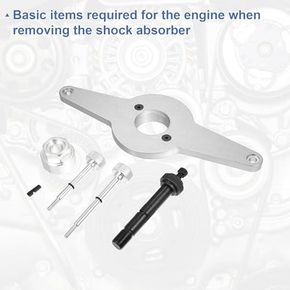 X AUTOHAUX Car Vibration Damper Holding Tool Kit for Audi for Skoda for VW 1.8 2.0 4V TFSi EA888 Crankshaft Pulley Removal EA888 Vibration Damper Assembly