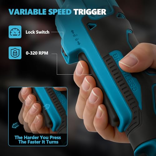 2026 Upgraded Brushless 3/8" Cordless Ratchet Wrench Compatible with Ma-kita 18V Batteries (No Battery), 60 ft-lbs Max Torque, Variable Speed, LED Light for Auto, Home & Workshop