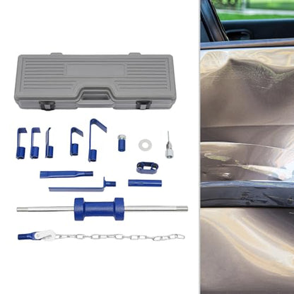 Dent Puller 23inch Long Shaft Slide Hammer Dent Removal Kit with Portable Toolbox, Multiple Tools Automotive Heavy Dent Remover Repair for Door Panels, Bumpers, Mudguards, Side Panels