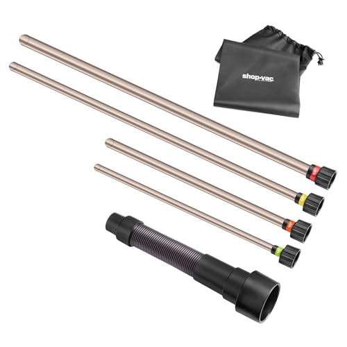 Shop-Vac Long Reach Flexible Micro Hose Set, Flexible Shop Vac Attachments with Universal Fit Adapter from 1-1/4”, 1-1/2”, 1-7/8”, 2-1/2”, Ideal for tight spaces, crevice corners and dryer vent
