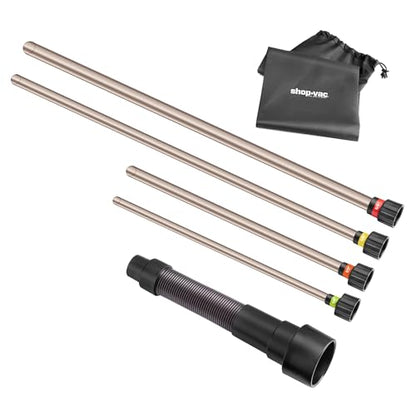 Shop-Vac Long Reach Flexible Micro Hose Set, Flexible Shop Vac Attachments with Universal Fit Adapter from 1-1/4”, 1-1/2”, 1-7/8”, 2-1/2”, Ideal for tight spaces, crevice corners and dryer vent