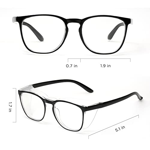 JOO'RTI Anti-Fog Safety Goggles Anti-Blue Light Saftey Glasses Anti-Dust Protective Eyewear for Women and Men - color: Black