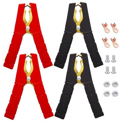 Ampper Replacement Jumper Cable Clamps, 500A Heavy Duty Car Battery Clamp Ends for Jumper Cables, Jump Starter, Charging and Testing (2 Pair) - color: 500A, size: 2 Pairs