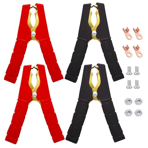 Ampper Replacement Jumper Cable Clamps, 500A Heavy Duty Car Battery Clamp Ends for Jumper Cables, Jump Starter, Charging and Testing (2 Pair) - color: 500A, size: 2 Pairs