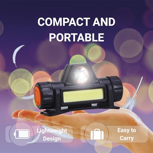 Magnetic LED Work Light & Rechargeable Headlamp - 2.7oz Ultra-Lightweight Task Light for Mechanics, DIY Repairs & Home Improvement - Motion Sensor, 90° Tilt & Hat Clip - Professional Gear