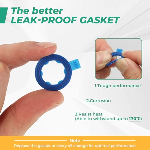 2PCS M14x1.5 Magnetic Engine Oil Drain Plug,Oil Pan Drain Stainless Steel Nut Bolt with High-Temperature Neodymium Magnet,& 8PCS Washers Anti Leakage,for Most Cars,Motorcycles,Boats - size: 2PCS M14 x 1.5 drain plug & 8PCS gaskets.