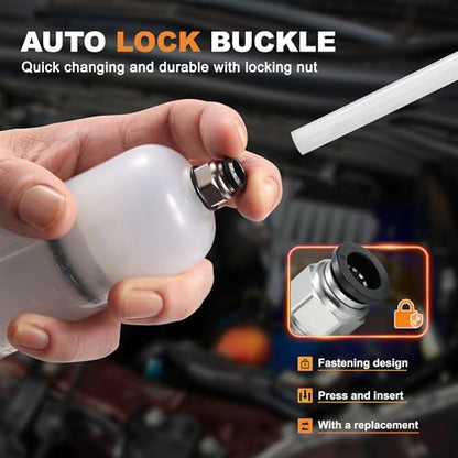 FOUR UNCLES Fluid Transfer Syringe for Engine Oil & Gear Oil 200cc | Cleaner Fluid Service, Precise Transfer Control, Reach Tight Areas, Reusable Garage Tool, DIY Maintenance Essential - size: 200cc