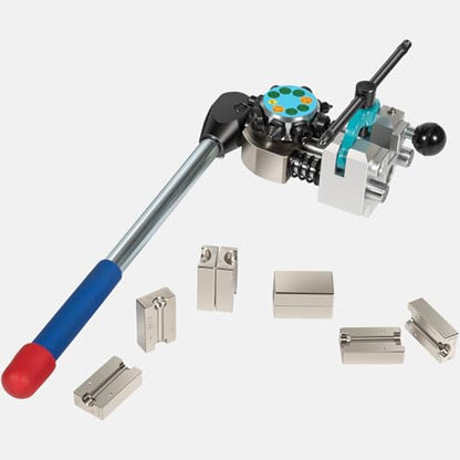 Professional Brake Line Flaring Tool- 45 Degree Set - Single, Bubble, and Double Flare Tool Kit - Used with Various Tubes, with 4 Split Dies for 3/16”, 1/4”, 5/16”, 3/8” Tubing
