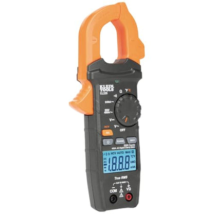 Klein Tools CL220 Digital Clamp Meter, Auto-Ranging 400 Amp AC, AC/DC Voltage, TRMS, Resistance, Continuity, NCVT Detection, and Temp - size: Clamp Meter
