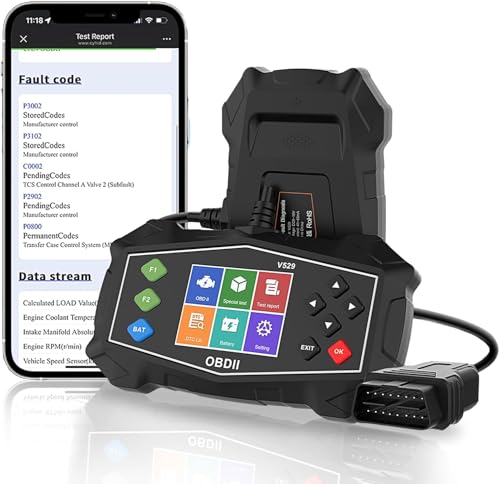 OBD2 Scanner with 2.8" Display, Auto Diagnostic Tool for Battery Test | Carbon Deposit Detection, Live Data Graphing, Mode 6/8, I/M Readiness, Performance Test, 40,000+ DTC Lookup for Gas Vehicles
