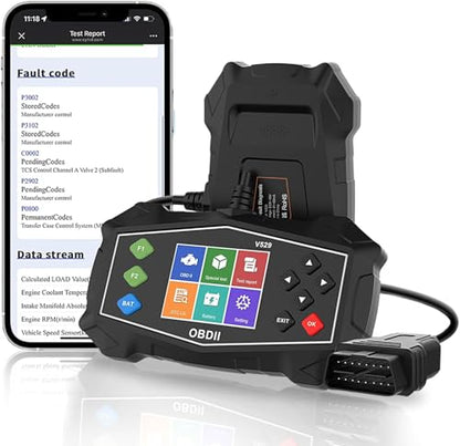 OBD2 Scanner with 2.8" Display, Auto Diagnostic Tool for Battery Test | Carbon Deposit Detection, Live Data Graphing, Mode 6/8, I/M Readiness, Performance Test, 40,000+ DTC Lookup for Gas Vehicles