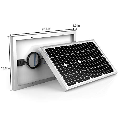 ACOPOWER Mono Solar Panel for 12 Volt Battery Charging, Off Grid, 30W - size: 30 Watt