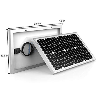 ACOPOWER Mono Solar Panel for 12 Volt Battery Charging, Off Grid, 30W - size: 30 Watt