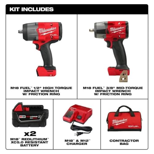 Milwaukee Electric - M18 Fuel 1/2 HTIW 3/8 MTIW Automotive Combo K