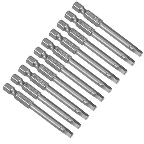 uxcell 10 Pcs H4 Magnetic Hex Head Screwdriver Bits, 1/4 Inch Hex Shank 2.56-inch Length S2 Power Tools - size: H4*65mm