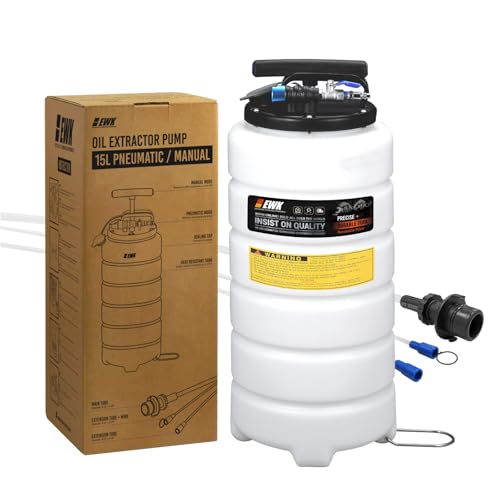 EWK 15L Pneumatic/Manual Oil Extractor Pump, Fluid Evacuator for Oil Change, Large Capacity Vacuum Evacuation Tool for Cars Trucks and Agricultural Machinery - size: 15L