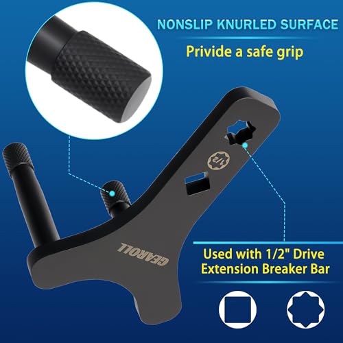 Lower Control Arm Prying Tool, Suspension Specialty Arm Lever Bushing Tool, Lower Ball Joint Pry, Control Arm Tool Suspension Arm Lever Compatible with 1/2" Drive Extension Breaker Bar - size: lower control arm tool