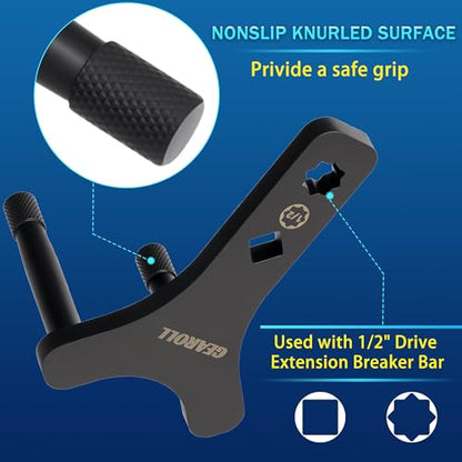 Lower Control Arm Prying Tool, Suspension Specialty Arm Lever Bushing Tool, Lower Ball Joint Pry, Control Arm Tool Suspension Arm Lever Compatible with 1/2" Drive Extension Breaker Bar - size: lower control arm tool