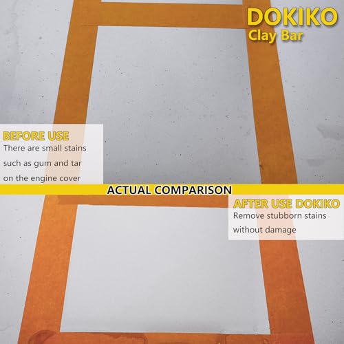 DOKIKO 8 Pack Car Clay Bars Auto Detailing Kit with 10 Lubricant Tablets, Premium Synthetic Clay for Paint Glass Wheels, Ceramic Coating Prep, Bright Color Contamination Indicator | Bright Color Safety, 10 Dissolvable Lube Tabs, 10 Dissolvable Lube Tabs