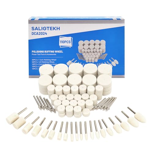Polishing Buffing Wheel for Rotary Tool, 110PCS Wool Felt Wheel Accessories,Polishing Kit with 1/8" Shank for Jewelry Metal Buffing Wheels Polishing