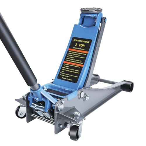 LARBANKE 3 Ton Low Profile Floor Jack,Hydraulic Carbon Steel Car Jack with Dual Pistons Quick Lift Pump,Easily Slide into Cars&Provide Stable Support,Lifting Range2.87-19.69",for Verious Cars - size: 497mm