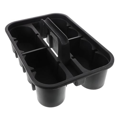 OUNONA Multi-compartment Cleaning Supplies Organizer Basket with Handle Durable Portable Plastic Tote for Car Cleaning Tools Art Supplies Makeup Bathroom Storage