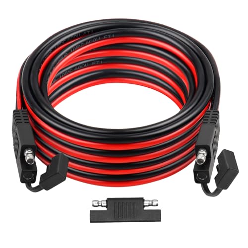 XRDS -RF SAE Extension Cable 20FT– Heavy Duty 10AWG Tinned Copper Wire with SAE Battery Cable Terminal Connectors for Automotive, RV, Marine, and Solar Applications. - size: 20 FT