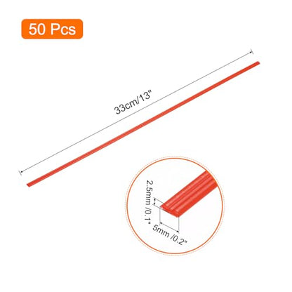 MECCANIXITY 50pcs 13 Inch Plastic Welding Rods PP Welding Strips Welder Rods for Car Bumper, Kayak Repair, Plastic Welder, Red