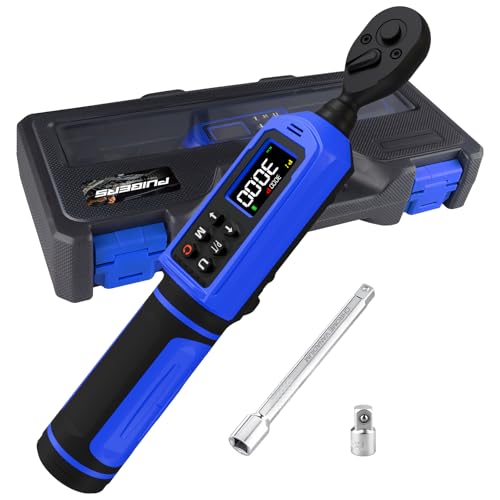 1/4" Digital Torque Wrench 0.33-22.1 Ft.lbs/0.45-30 Nm, Electronic Inch Pound Torque Wrench with 3/8" Adapter Extension Bar for DIY,Motorcycles,Bicycle,Car Buzzer Alarm, ±1% Accuracy 5 Units - size: 1/4" 0.33-22.1 FT.LB