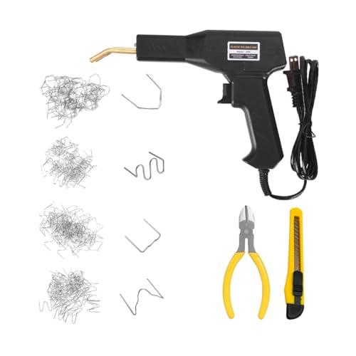 Zpana Car Plastic Welder, Portable Vehicle Hot Staples Weld Gun with 4 Types Staplers & Carry Case, Automotive Bumper Repair Welder Kit, Universal for Automobile RV Truck (Black) - color: Black
