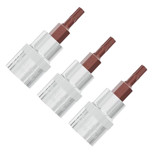 3PCS 3/8" Drive T20 Torx Bit Socket, S2 Steel Bits, Heat Treated CR-V Steel Star Sockets 1.9" Length - size: T20