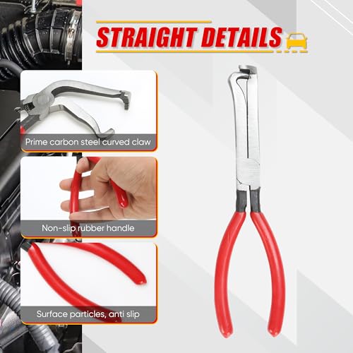 Automotive Electrical Disconnecting Pliers & Carbon Steel Hose Removal Tool | Oiforce Removal Pliers for Fuel and Vacuum Line Hose Removal with Non-slip Handles and Carbon Steel Heads,3 Packs