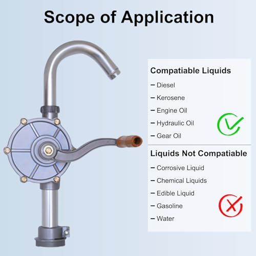 LYCARESUN 15 to 55 Gallon Drum Pump, Upgraded All-Aluminum Oil Transfer Barrel Pump, Hand Fuel Pumps for Diesel, Kerosene, Hydraulic Fluid - style: All-Aluminium