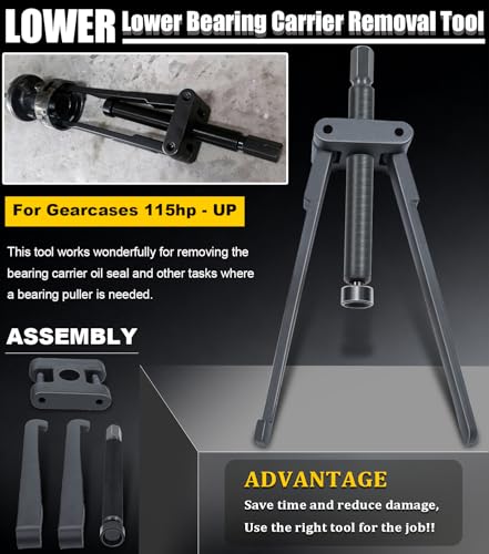 Camoo Lower Bearing Carrier Puller for Yamaha, Johnson, Evinrude, Mercury, Honda, Mercruiser, Fit Most Gearcases 115hp and Above with Adjustable Arms Upgrade - size: Puller