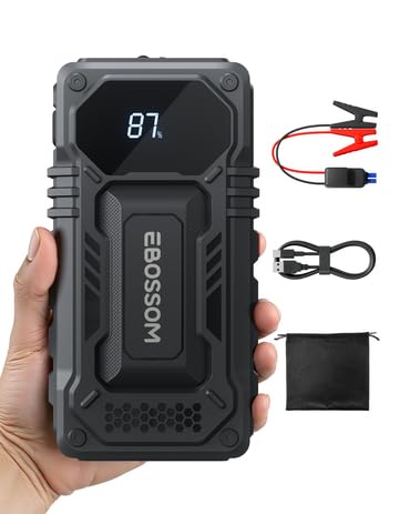 2026 New Portable Car Battery Jump Starter,12000mAh Battery Jump Box,44.4Wh Vehicle Jump Booster with Smart Jumper Cables,LED Light Emergency Car Kits for Vehicles,Arrancador Ae Batería - style: JS6 12000mAh