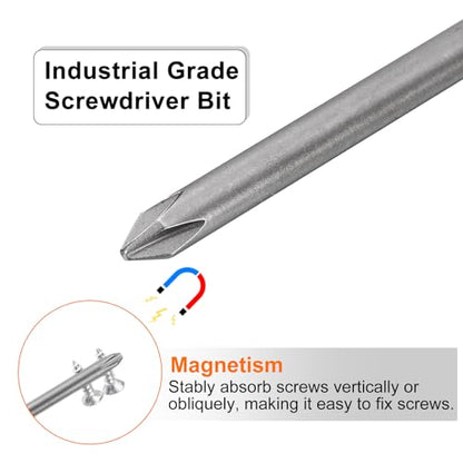 HARFINGTON 5pcs #1 Phillips Screwdriver Bit PH1 1/4" Hex Shank 3" (75mm) Long Magnetic S2 Steel Industrial Grade Screw Driver Bit Cross Head Electric Drill Bits 0.177" (4.5mm) Rod - size: PH1 x 75mm x 4.5mm