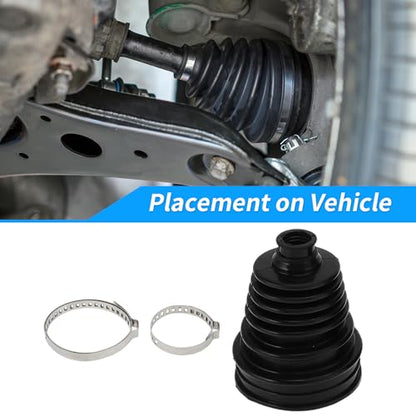 ACROPIX 1pc CV Joint Boot with 2 Stainless Steel Clamps, Waterproof & Dustproof CV Axle Boot Repair Kit Universal CV Joint Boot Fits for Most Cars - size: Set A