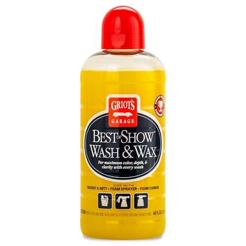 Griot's Garage Best of Show Wash and Wax for Car Detailing and Cleaning, Carnauba-Packed Coating, High Gloss Shine and Protection for Auto Paint, 10887, 48oz - size: 48 Fl Oz (Pack of 1)