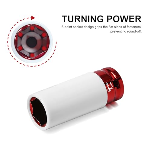 1/2" Lug Nut Socket 3-Piece Set, 17/19/21mm Thin Wall with Protective Covers - style: IS-D12-3PC-78