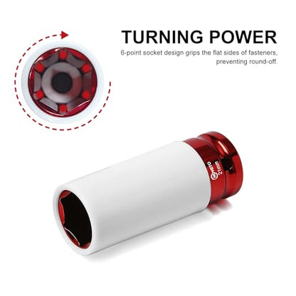 1/2" Lug Nut Socket 3-Piece Set, 17/19/21mm Thin Wall with Protective Covers - style: IS-D12-3PC-78
